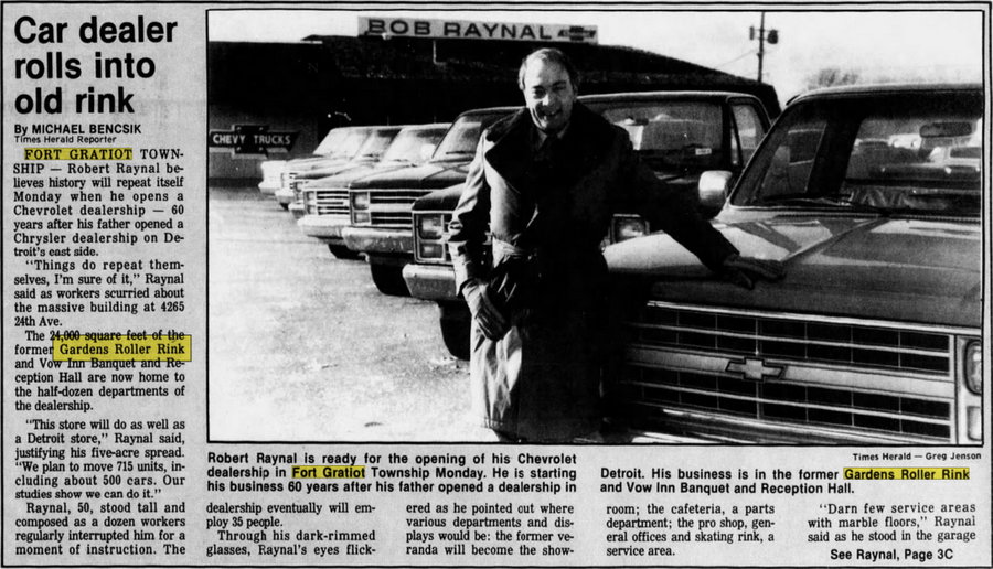 Gardens Roller Rink - Jan 13 1985 Article